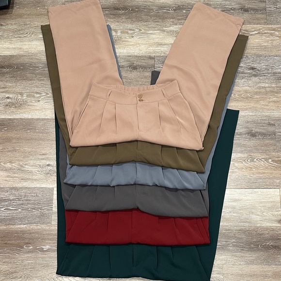 HALARA Pants - Worn Once!! Set of 6 High Waisted Zipper Pocket Shirred Straight Leg Work Pants